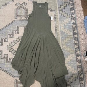 Aerie Asymmetrical Olive Dress